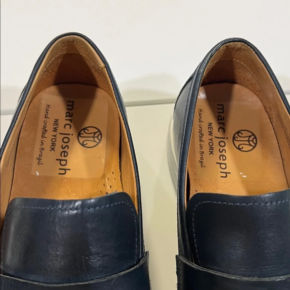 Marc Joseph - 8, Navy‎ Leather Loafers with Tassels